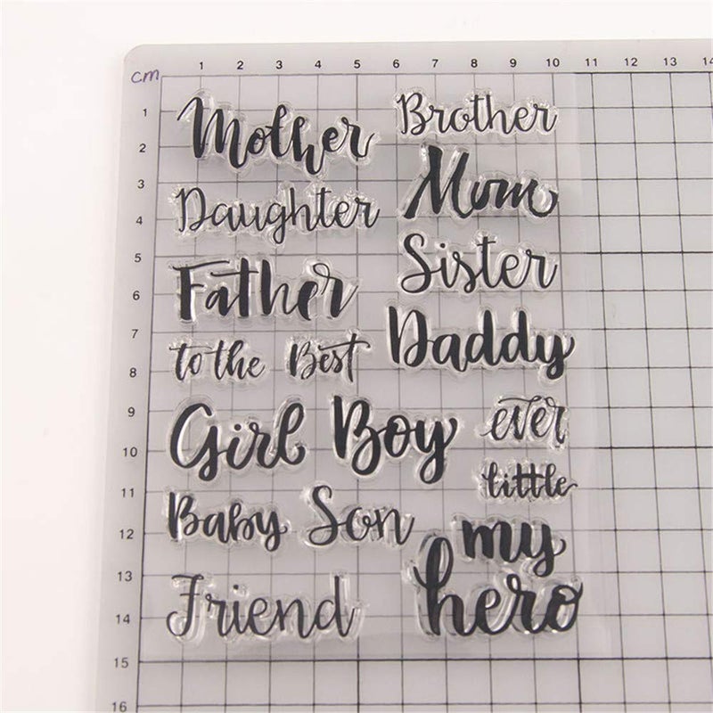 arriettycraft Mother's Day Father Day Clear Stamps for Card Making or Journaling, Friends My Hero Words Phrase Transparent Silicone Stamps for Journals Scrapbooking Album Decoration - Image 2